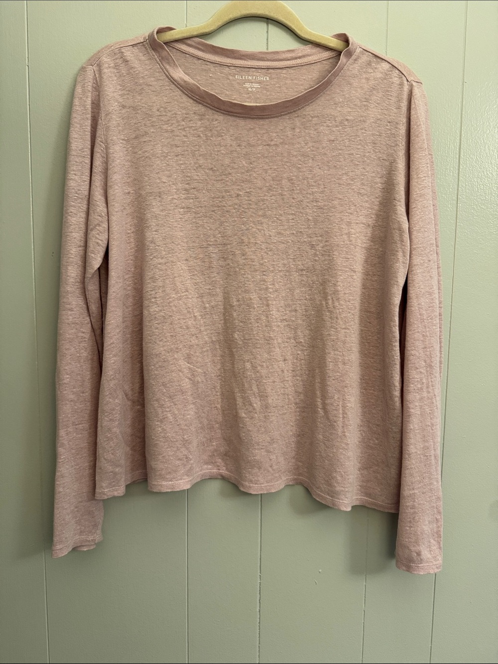 Women’s Eileen Fisher pink Long Sleeve knit Linen Top size XS minimalist summer